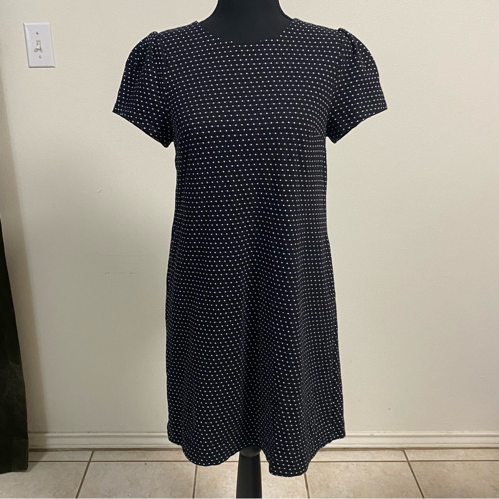 Maeve Polka Dot Shift Dress Black Size Small